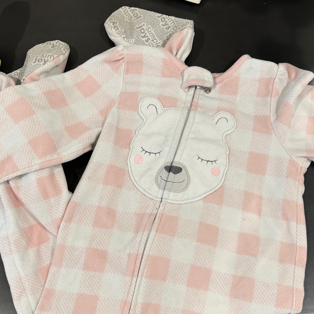 Set of 5 Fleece Footie Zip Up Jammies, Size 2T - Picture 3 of 6